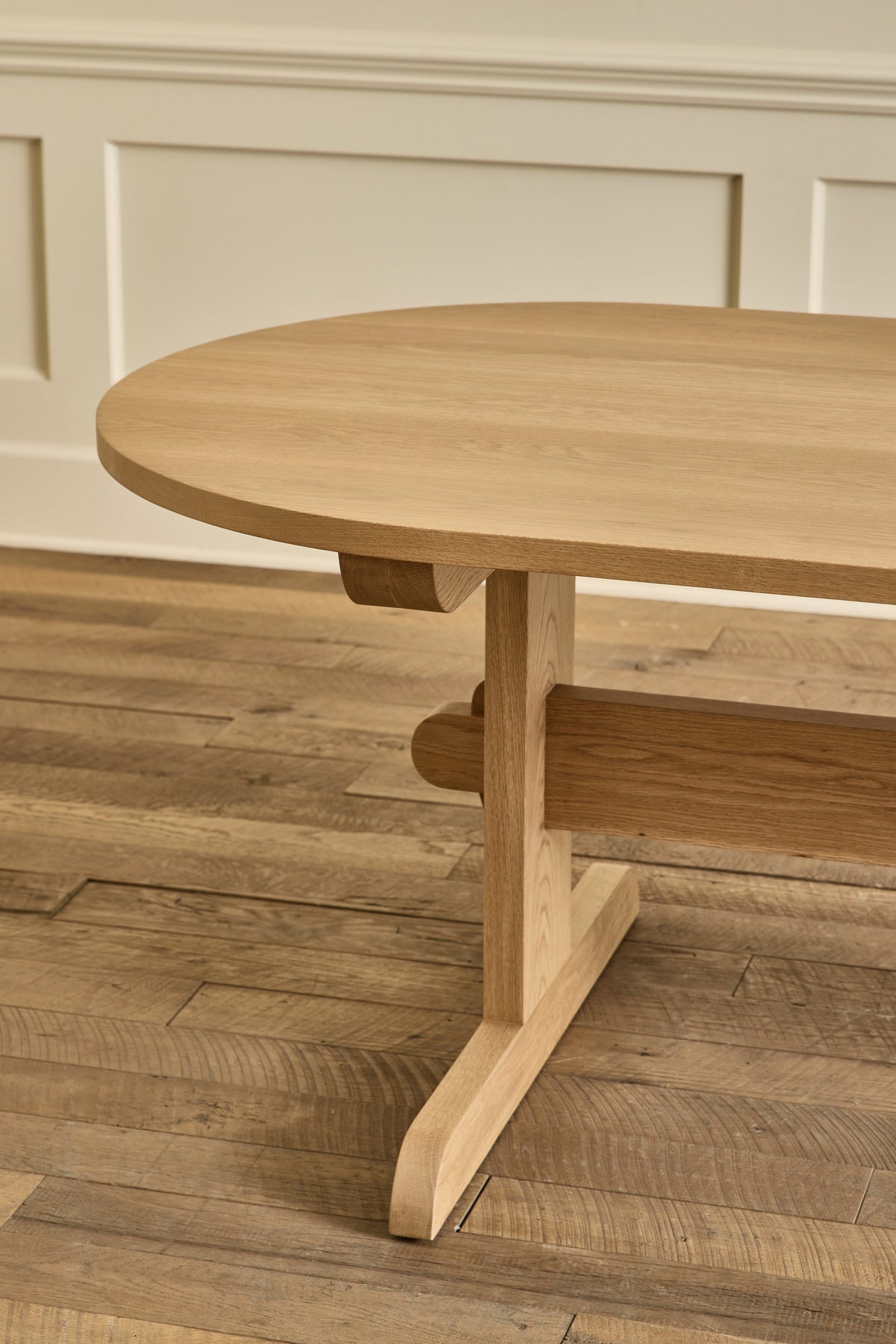 Oval Trestle Dining Table, 82"