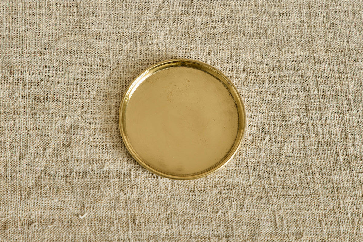 Unlacquered Brass Coasters, Set of 4