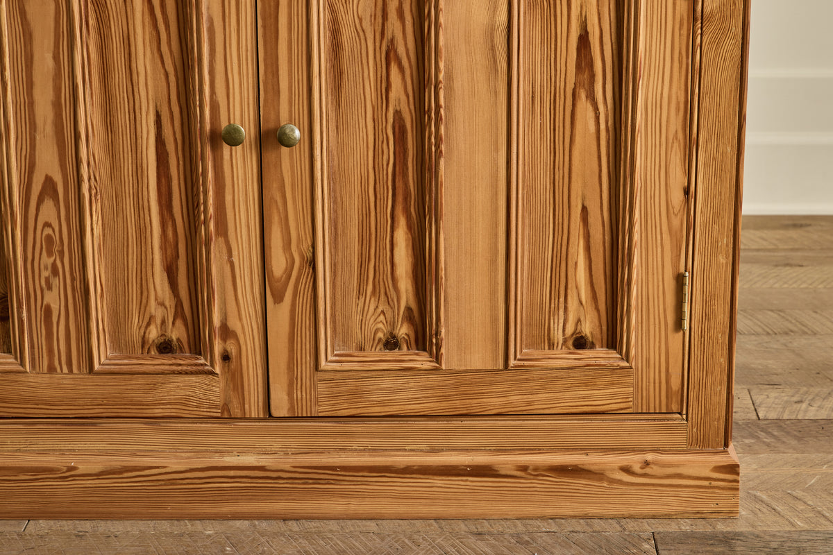 Belgian Pine Glass Door Cabinet