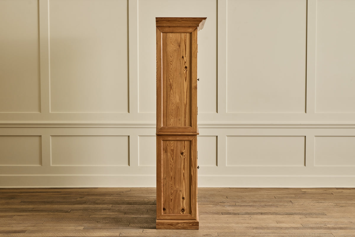 Belgian Pine Glass Door Cabinet
