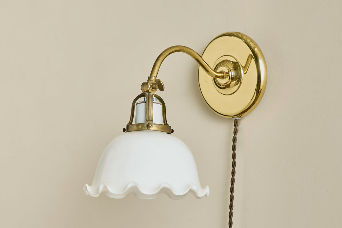 Pair of Ivars Glass & Brass Sconces