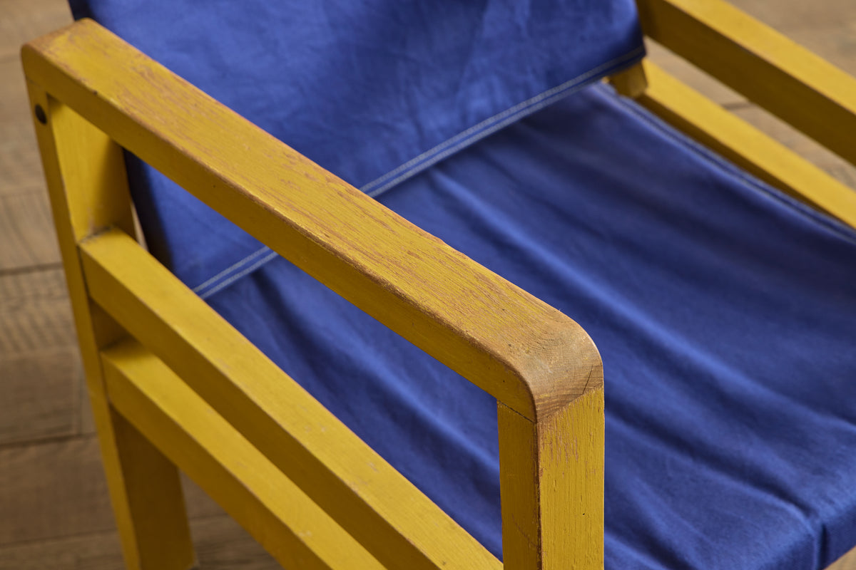 Pair. of Yellow Painted Lounge Chairs