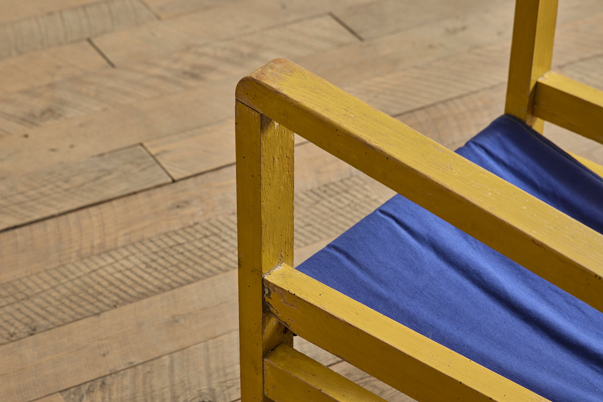 Pair. of Yellow Painted Lounge Chairs