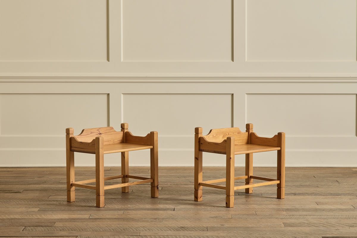 Pair of Scandinavian Pine Night Stands