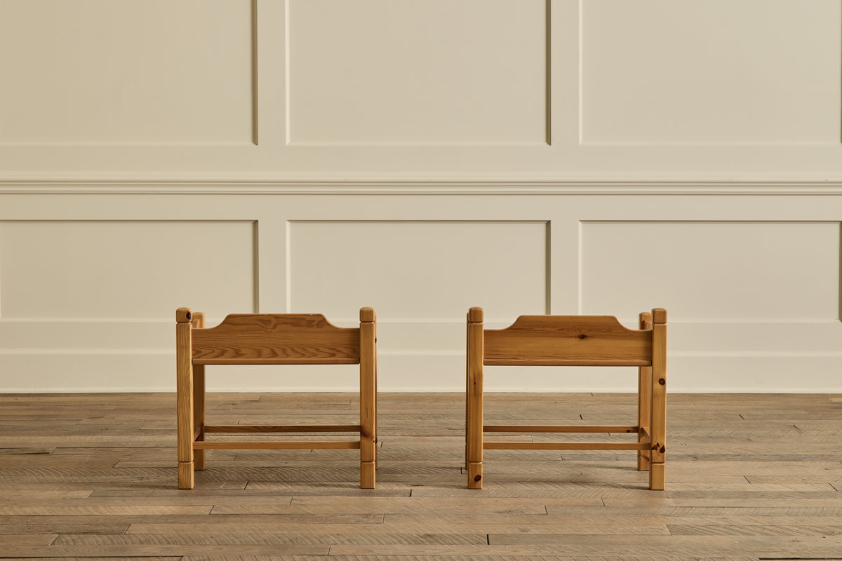 Pair of Scandinavian Pine Night Stands