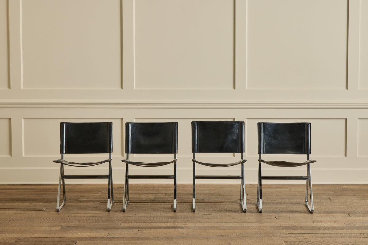 Set of 4 Italian Leather Chairs