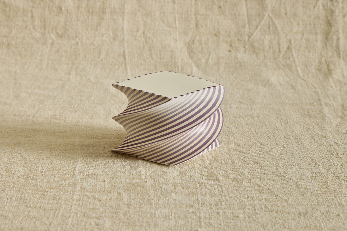Dash Stripe Spiral Notepad in Purple & Ivory