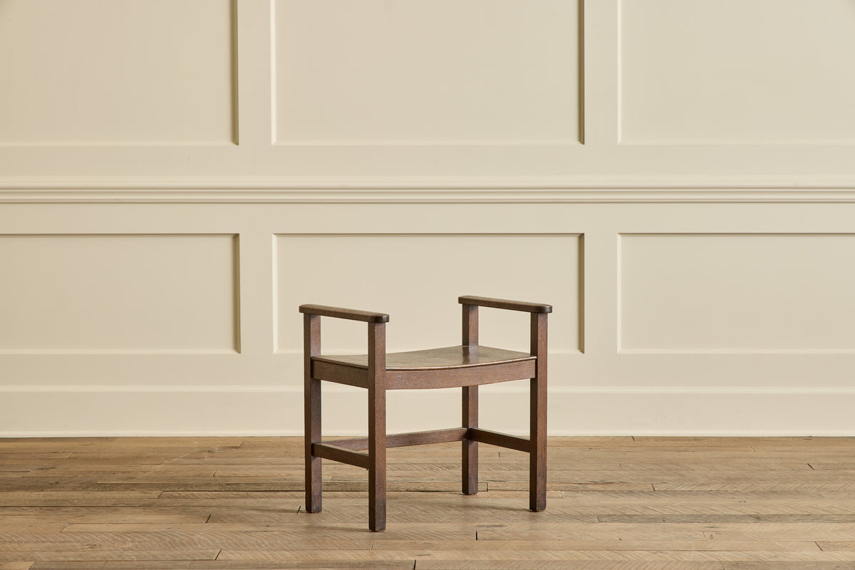 VTG SMALL WOOD ARM STOOL