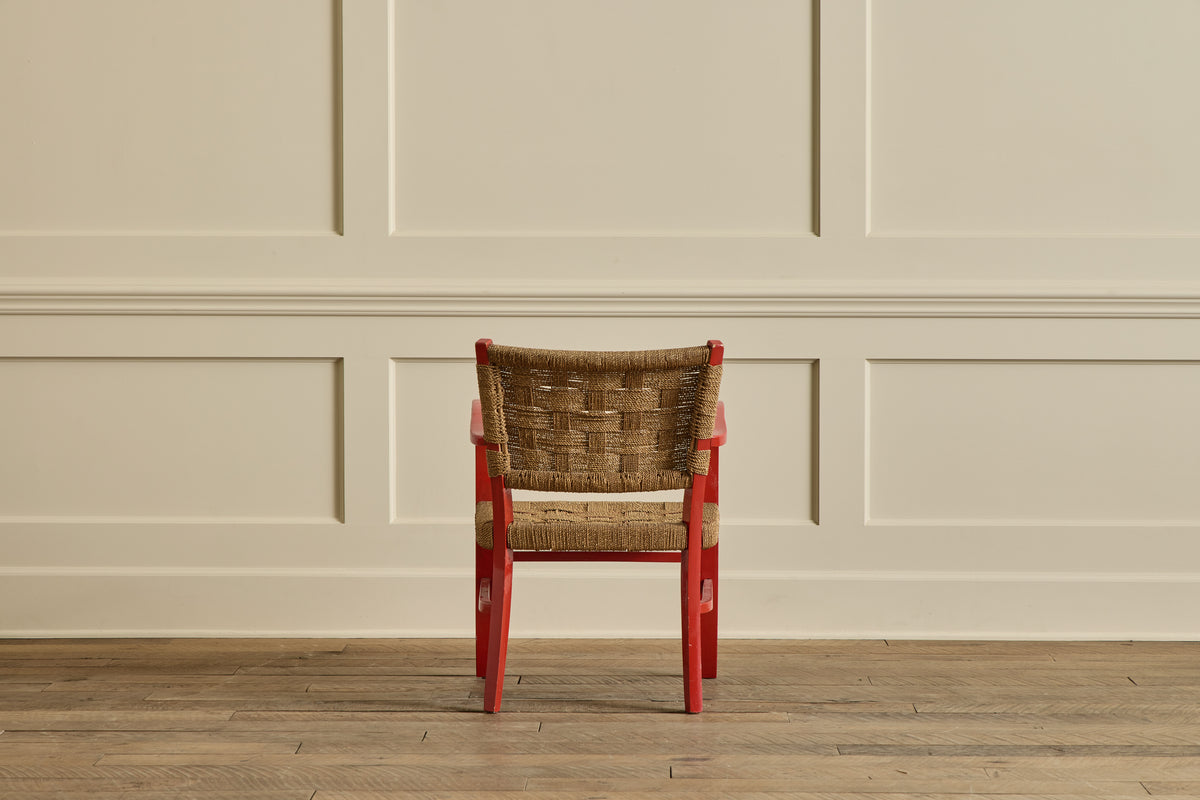 Red Painted Rush Chair