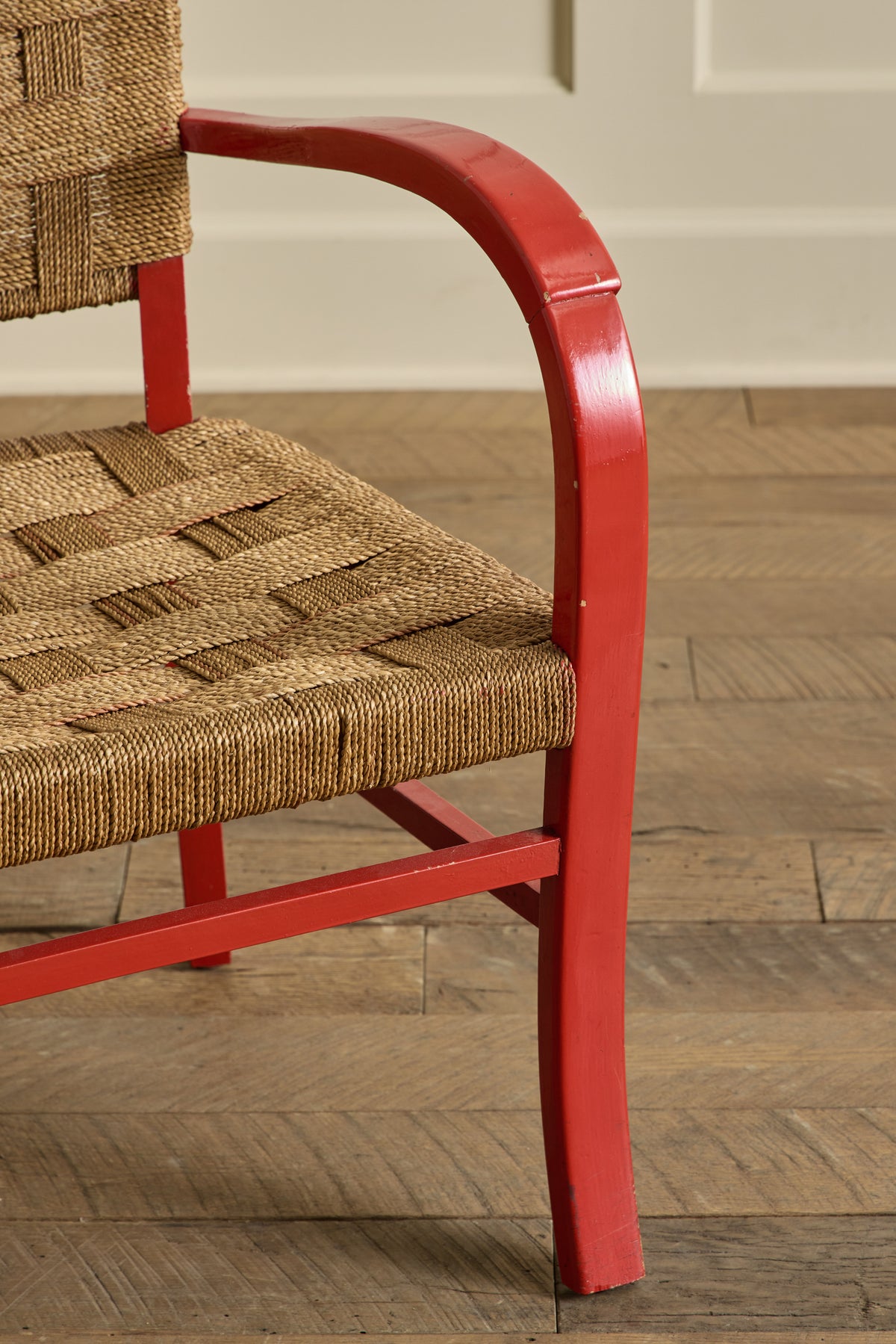 Red Painted Rush Chair