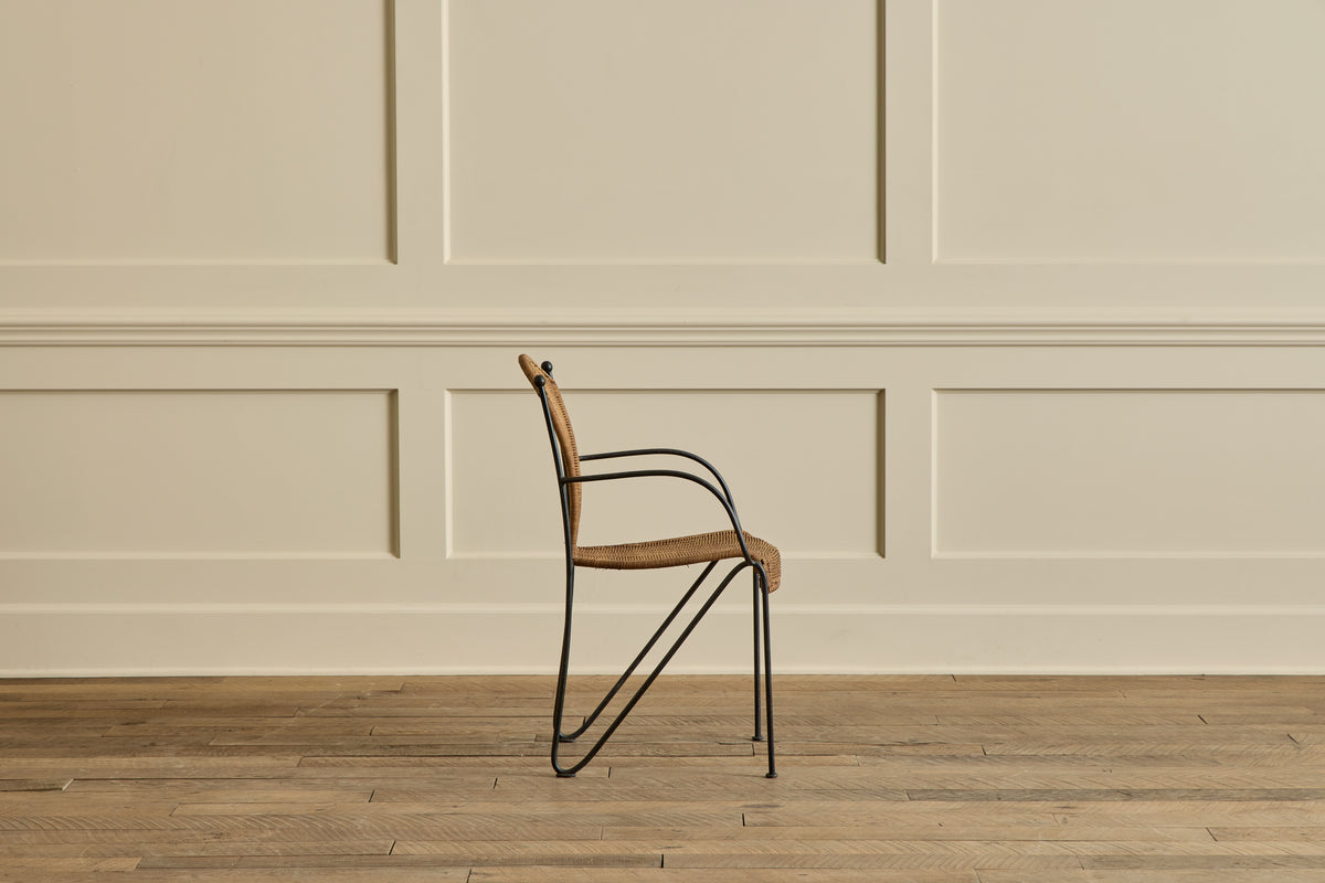 Set of 6 Iron & Wicker Chairs