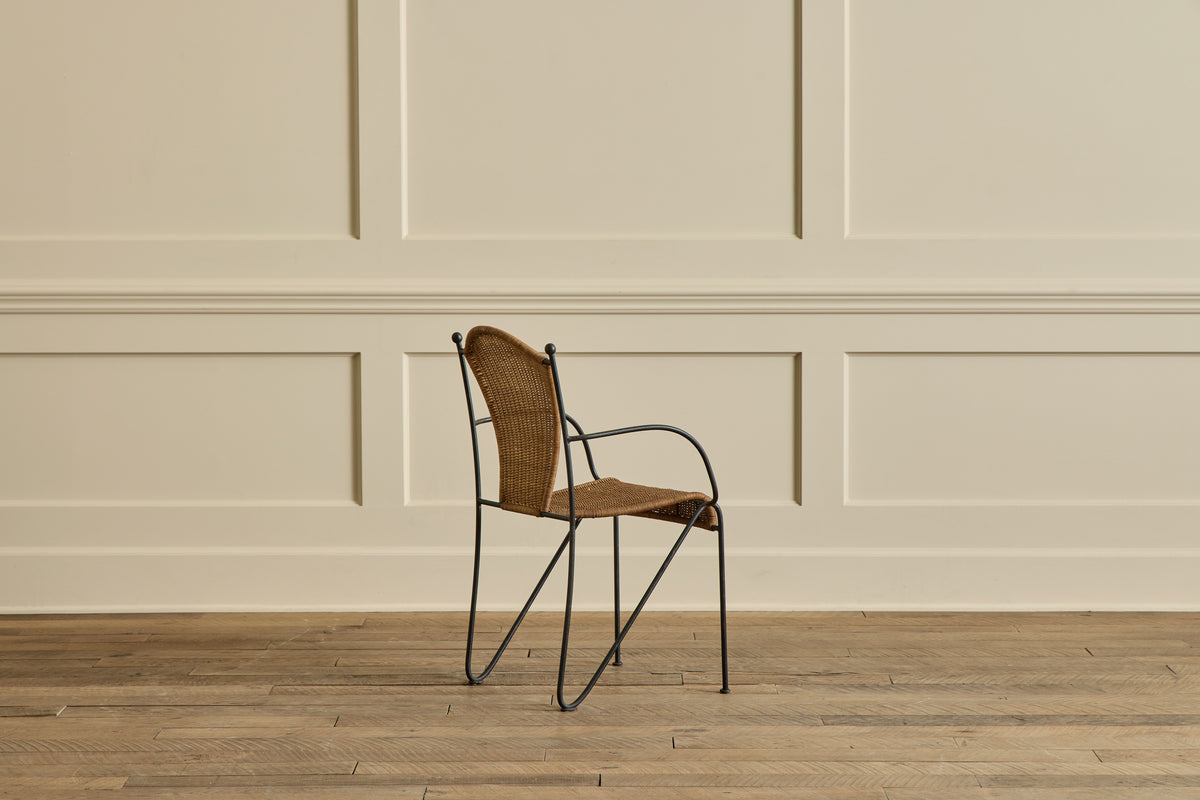 Set of 6 Iron & Wicker Chairs
