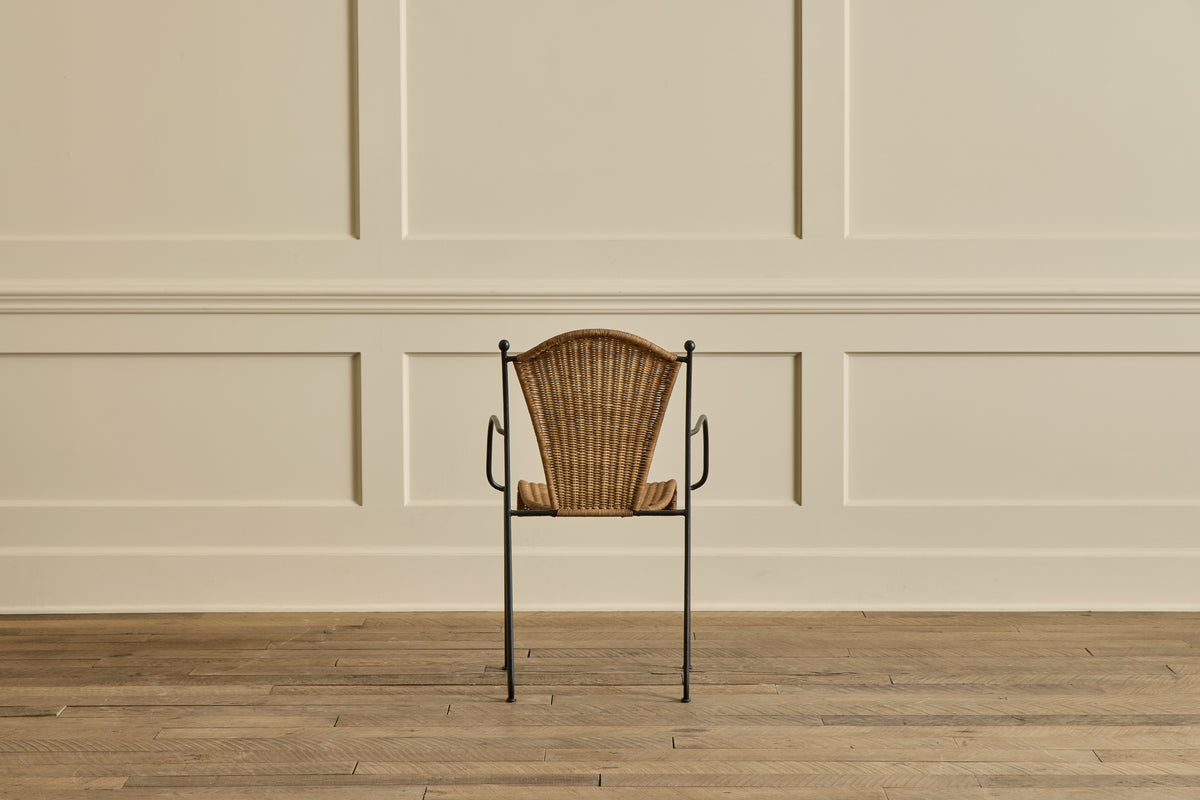 Set of 6 Iron & Wicker Chairs