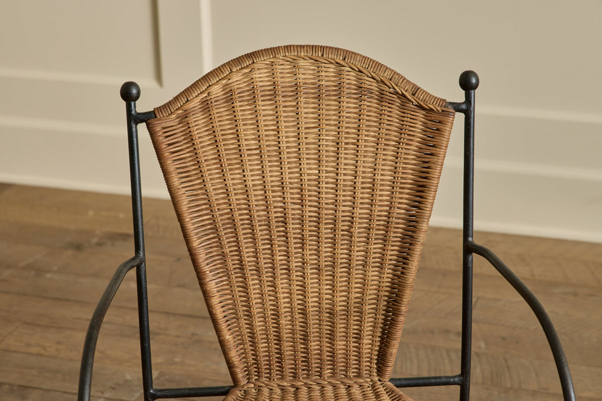 Set of 6 Iron & Wicker Chairs