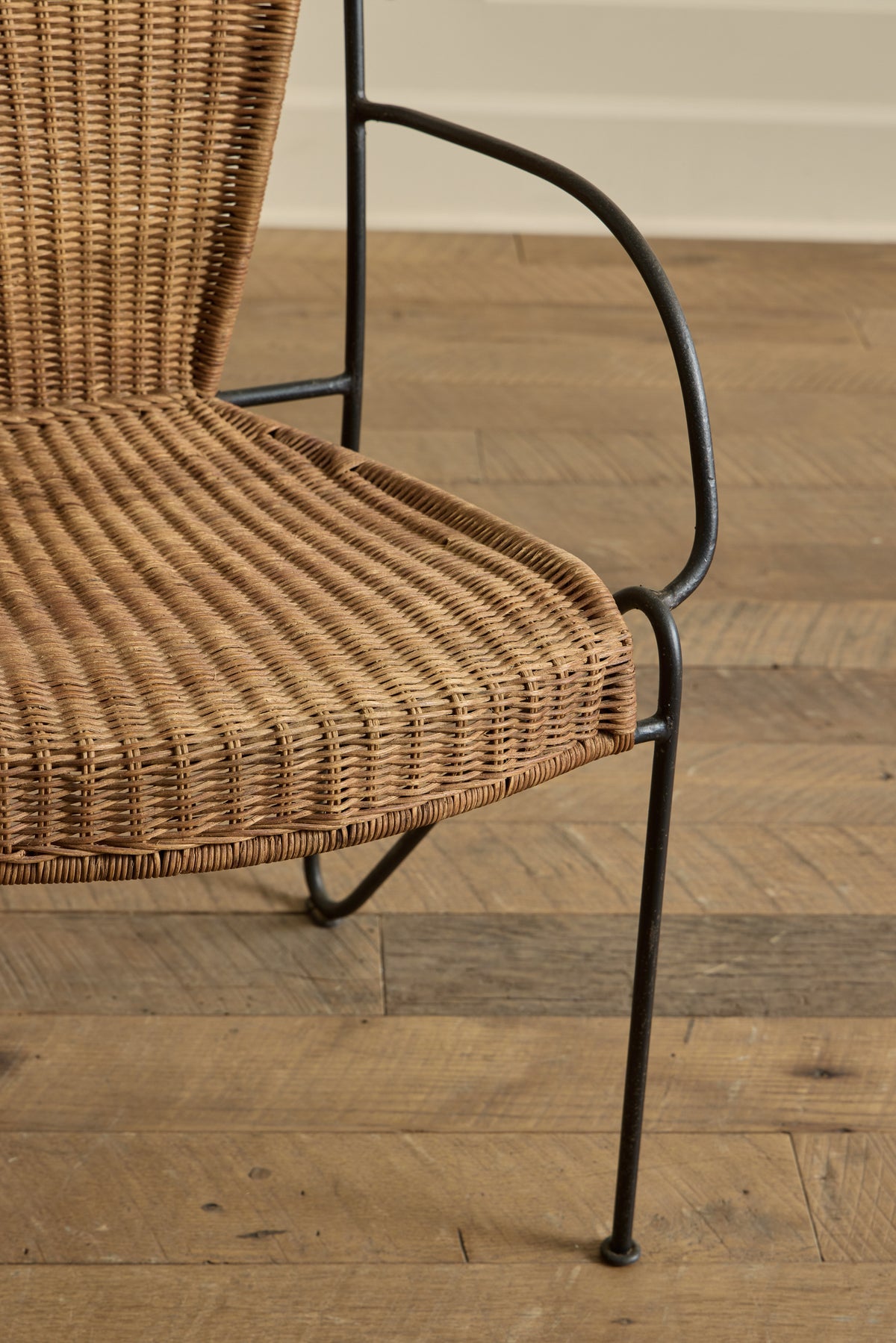 Set of 6 Iron & Wicker Chairs