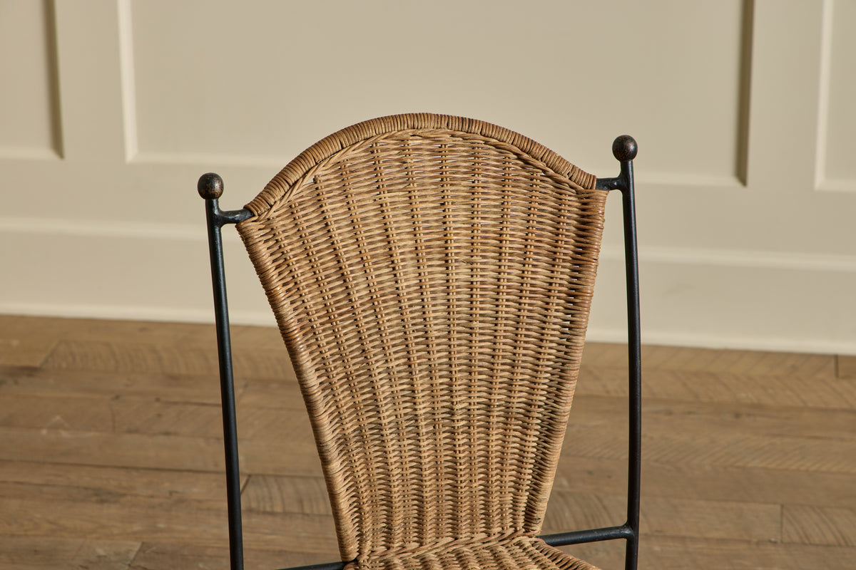 Set of 6 Iron & Wicker Chairs