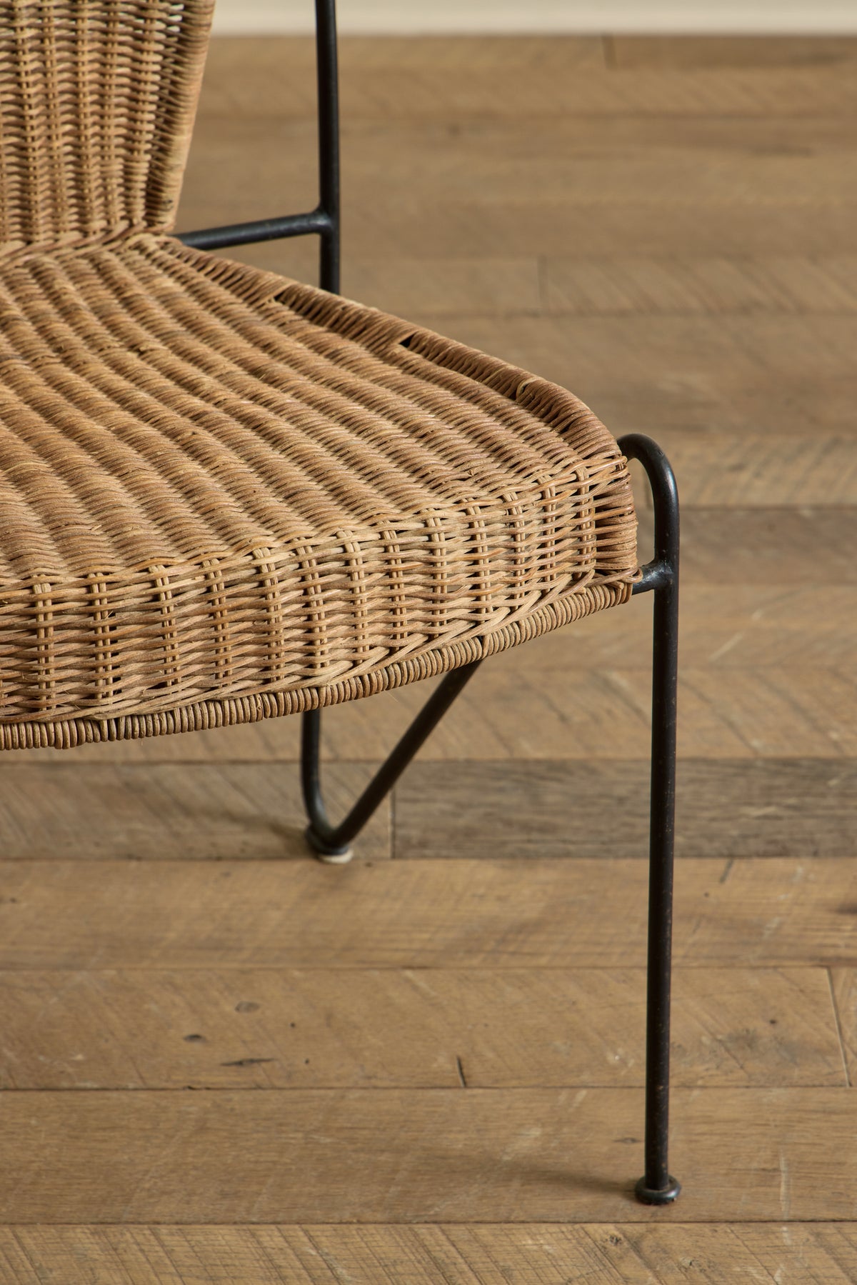 Set of 6 Iron & Wicker Chairs