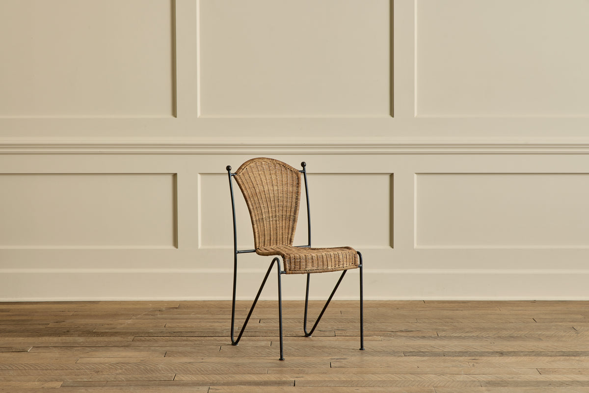 Set of 6 Iron & Wicker Chairs