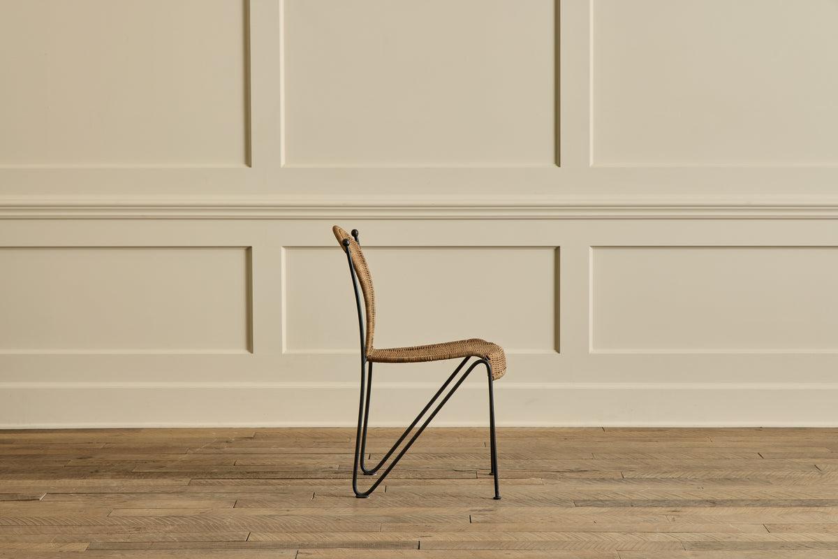 Set of 6 Iron & Wicker Chairs