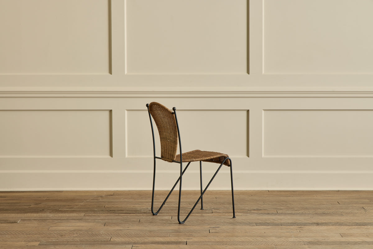 Set of 6 Iron & Wicker Chairs