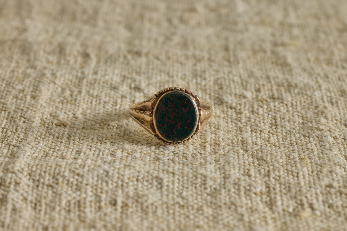Late 19th Century Gold Bloodstone Signet Ring
