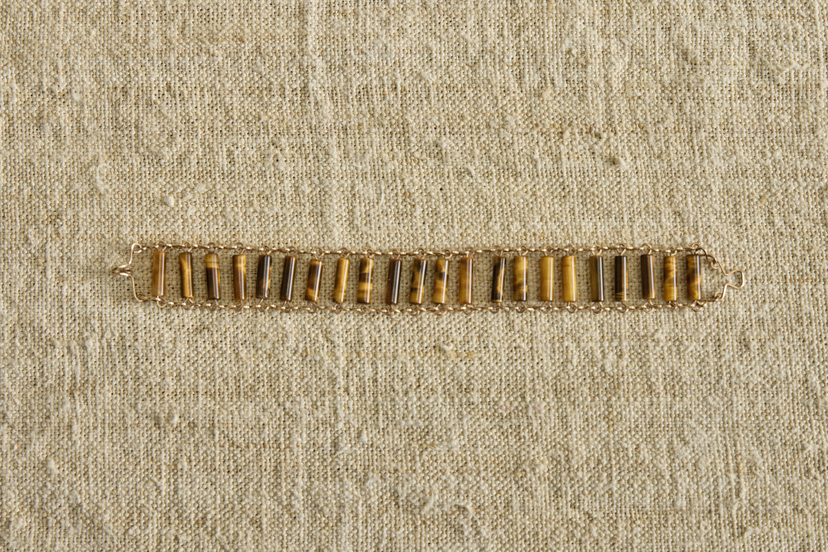 1960s Tiger's Eye Link Bracelet