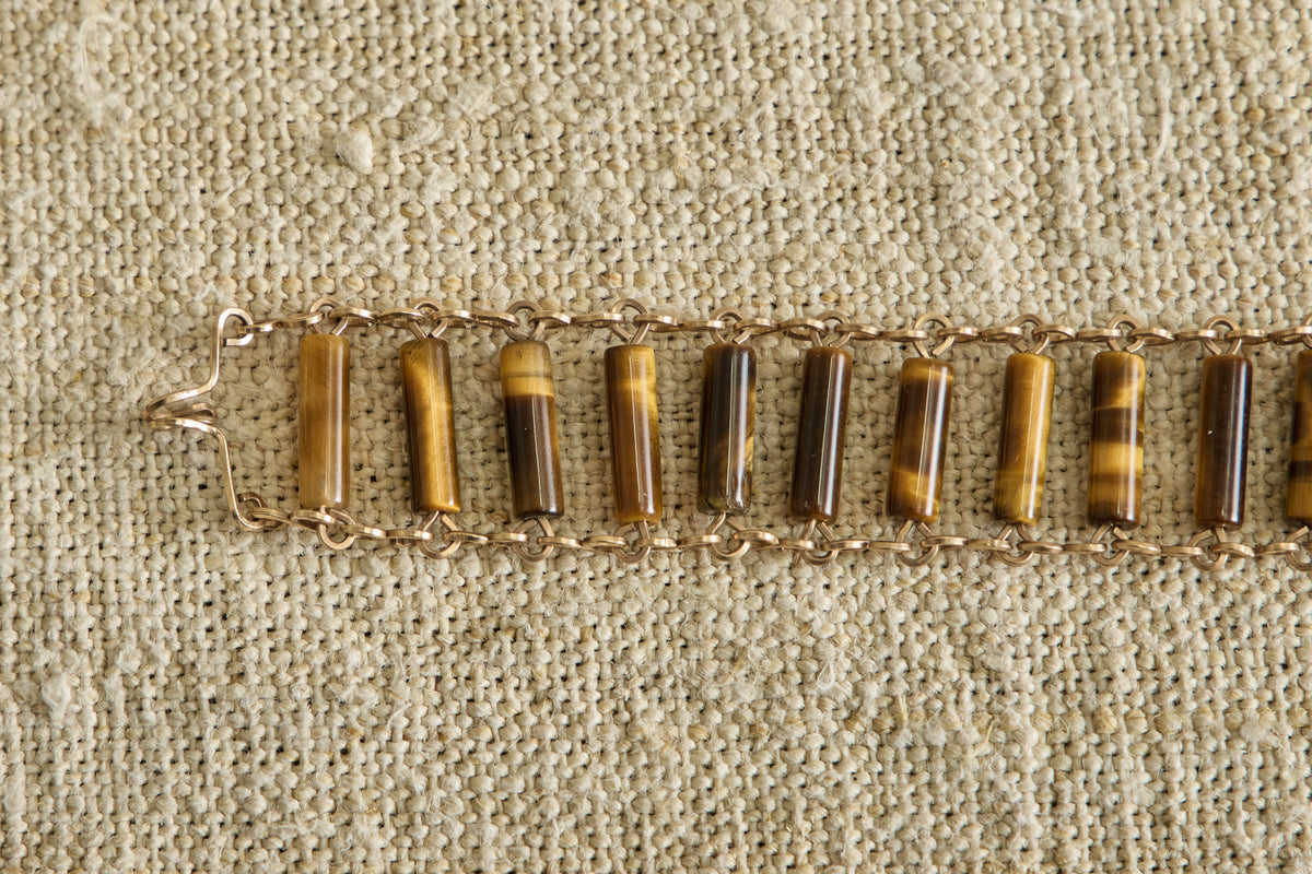 1960s Tiger's Eye Link Bracelet