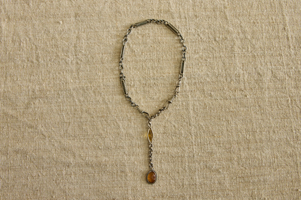19th Century Necklace with Citrine Drop
