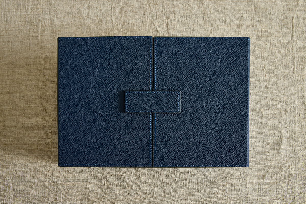 Rowan Leather Rummikub Set in Navy