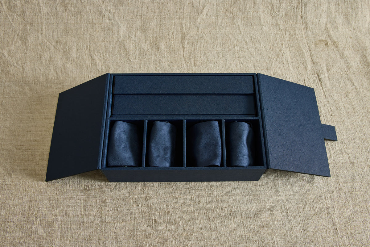 Rowan Leather Rummikub Set in Navy