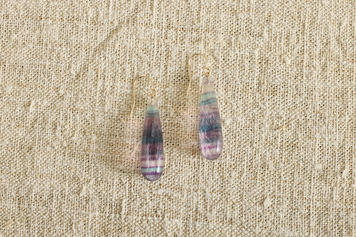 Fluorite Drop I Earrings