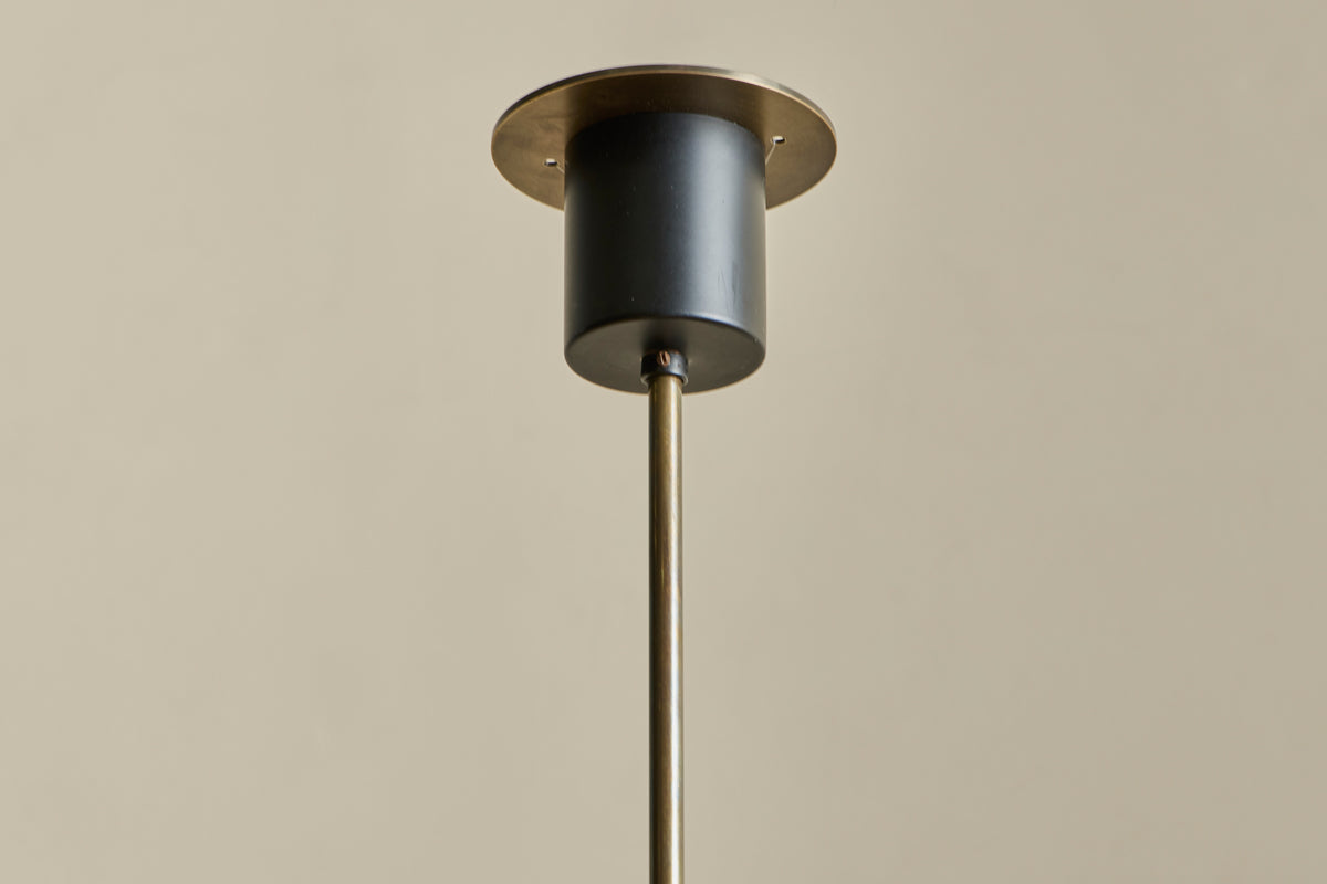 Scandinavian Brass & Glass Chandelier
