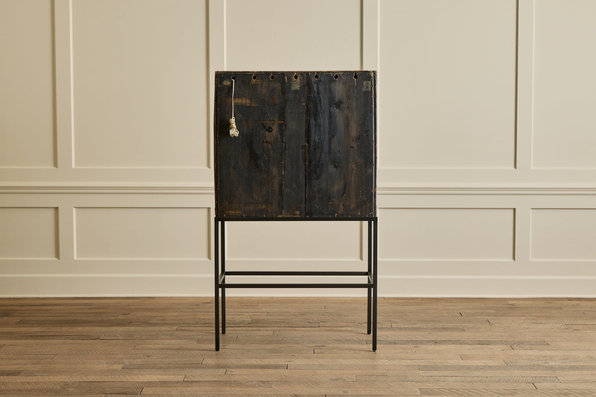 1950s Red Chinois Bar Cabinet