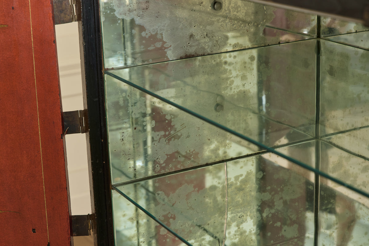 1950s Red Chinois Bar Cabinet