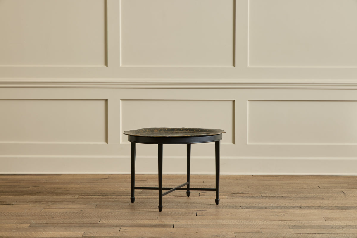 Black Papier Mache Tray Table