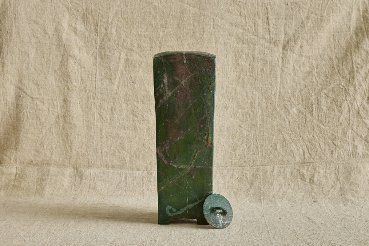 Ceramic Green Lidded Jar