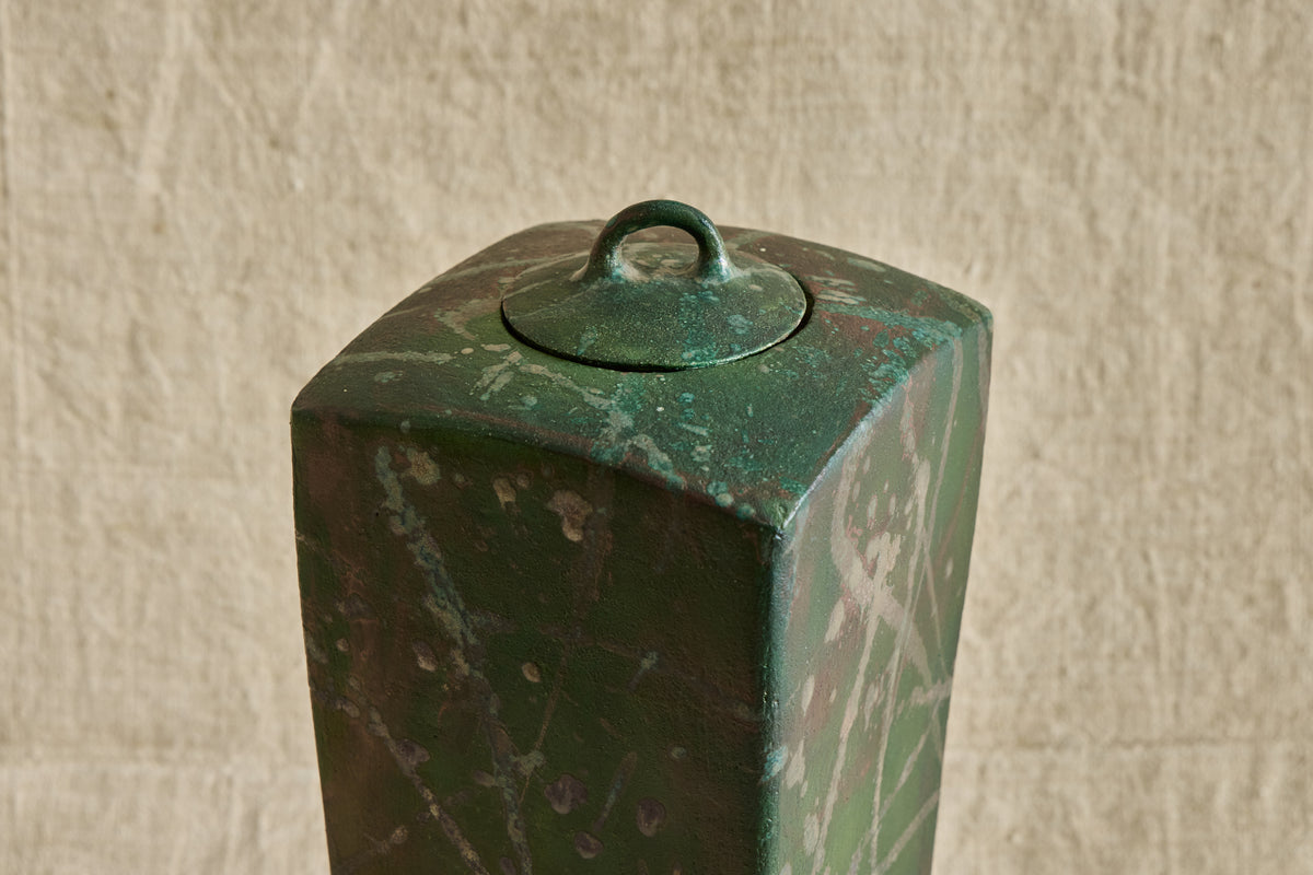 Ceramic Green Lidded Jar