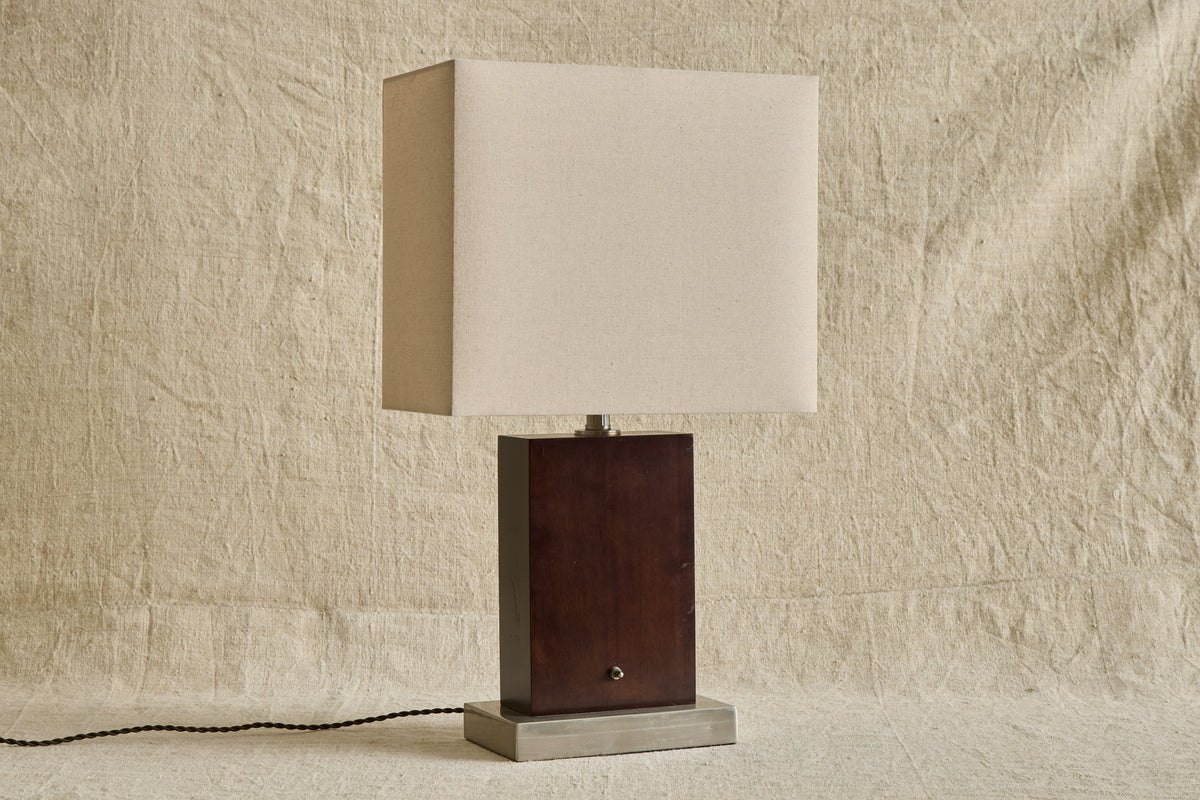Pair of Wood & Steel Lamps