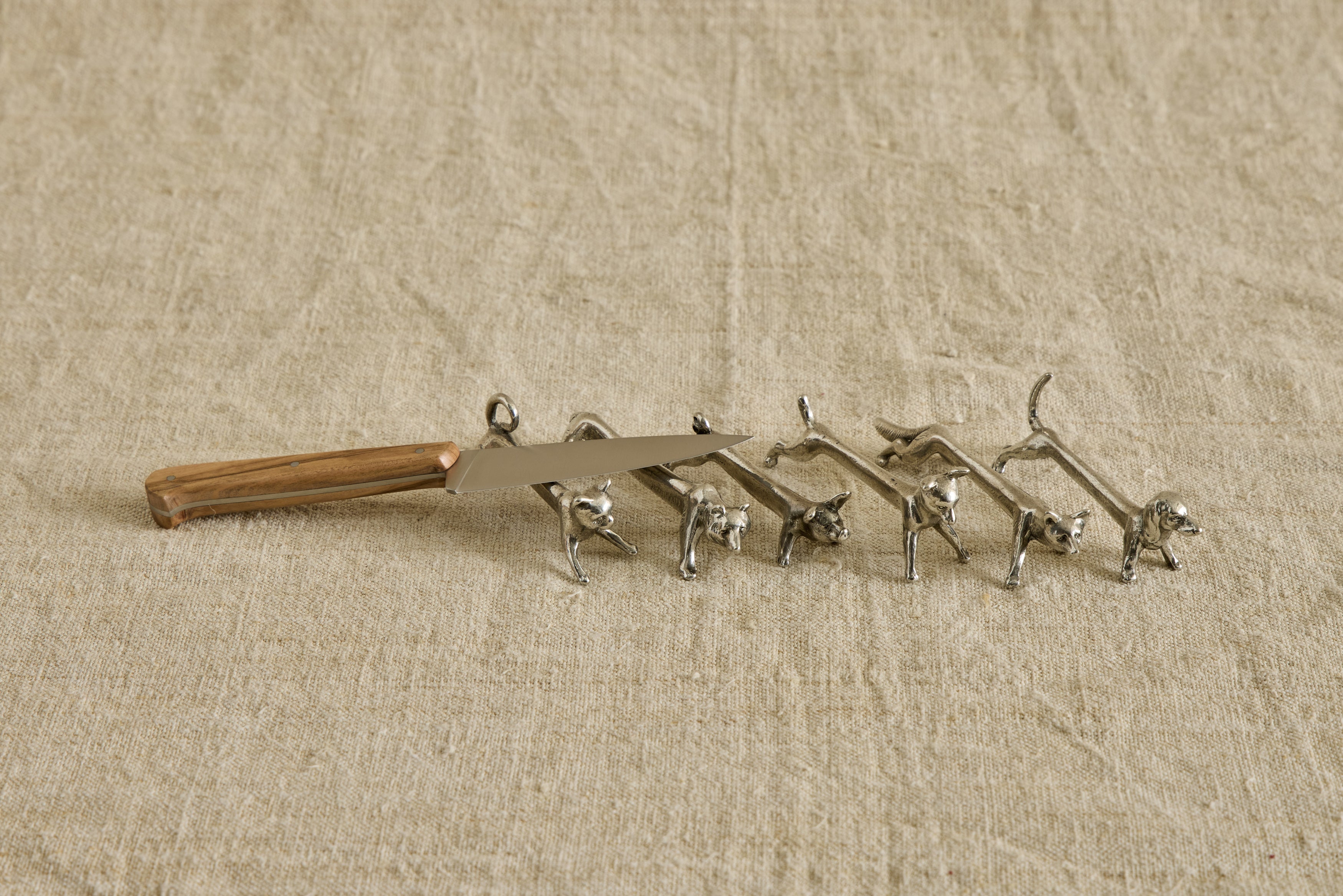 Italian Pewter Knife Rests, Set of 6