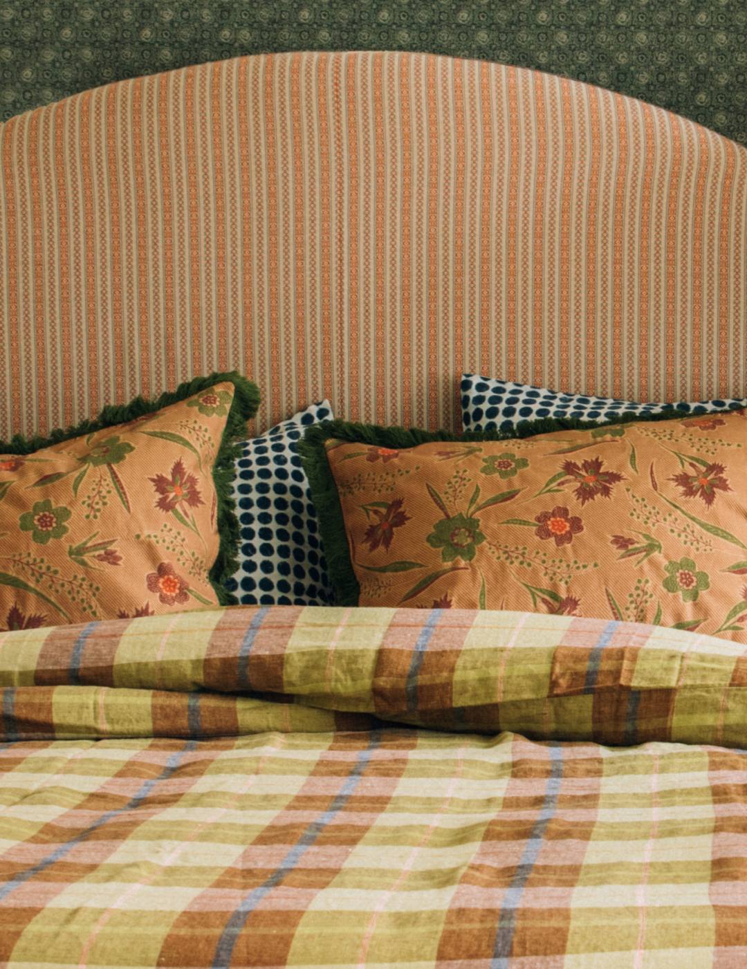 Aster Jacquard Shams with Fringe in Vert