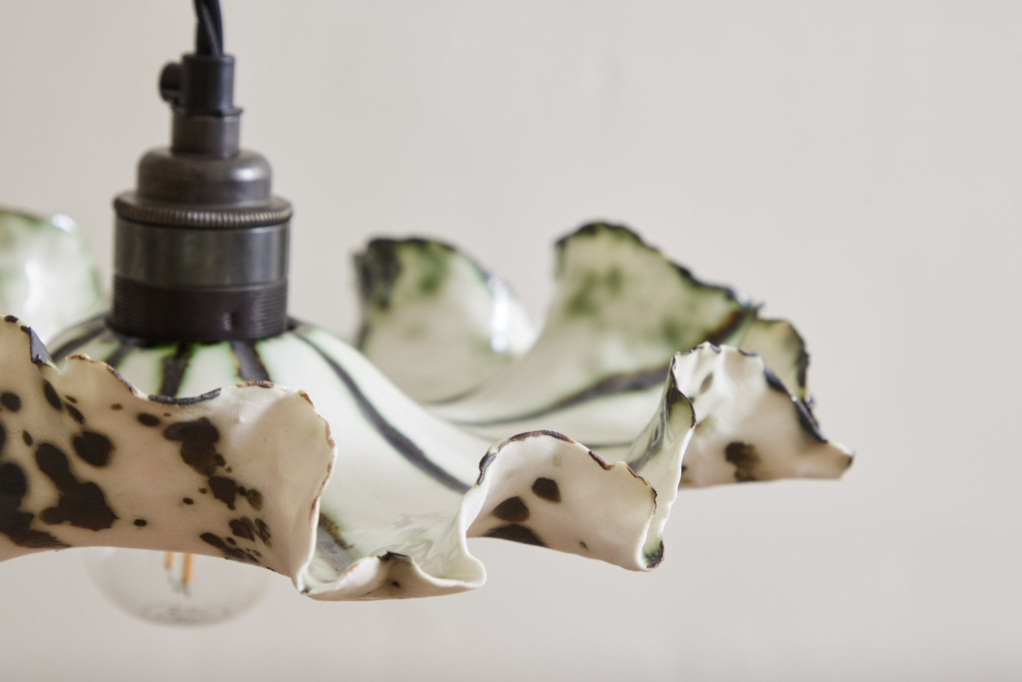 Green Jellyfish Pendant, 10 in.