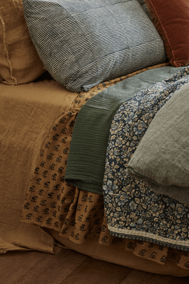 Les Indiennes, Yellow Ruffle Bedspread - Nickey Kehoe