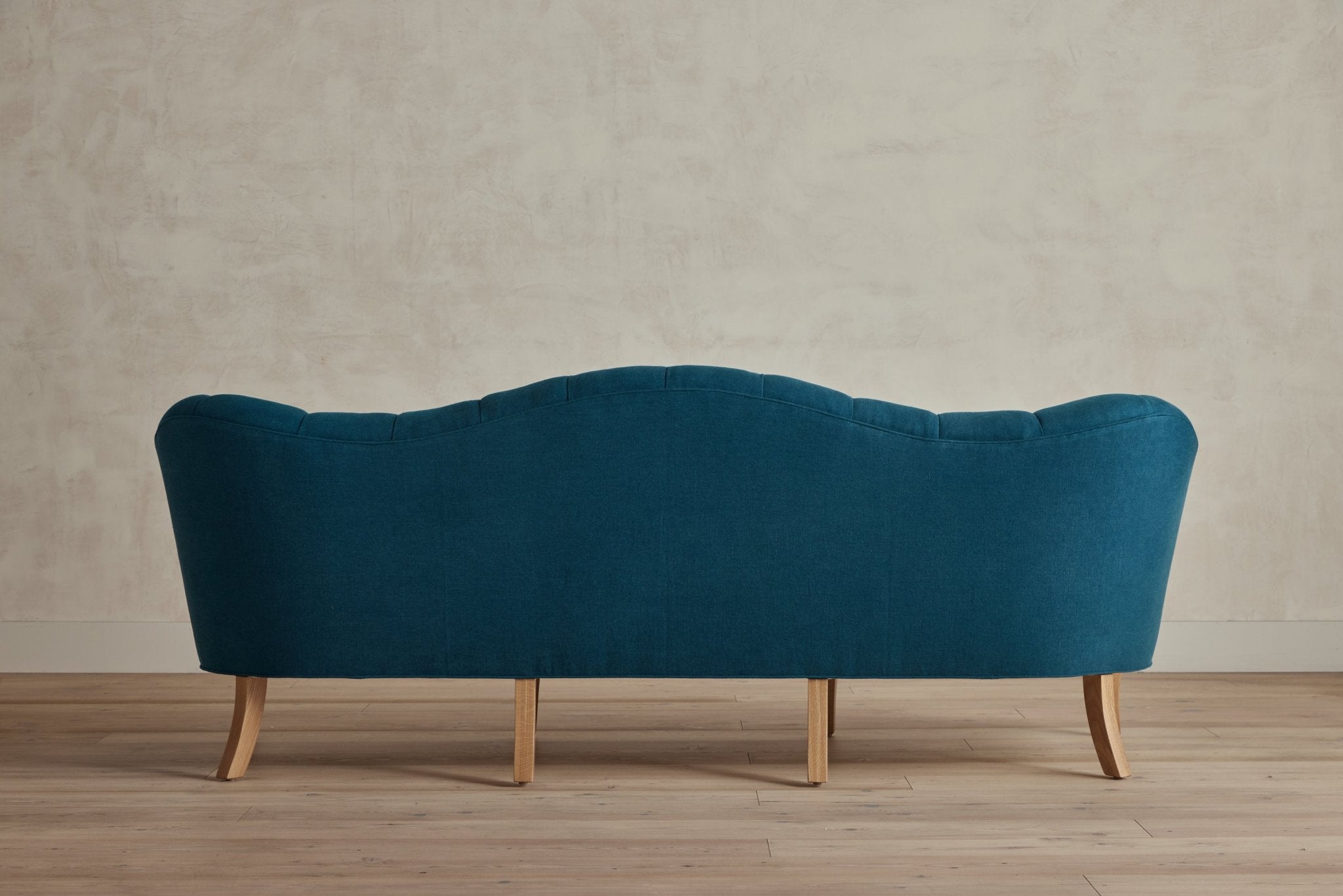 Shown in Libeco Petrol Stonewash Linen and Natural Oak