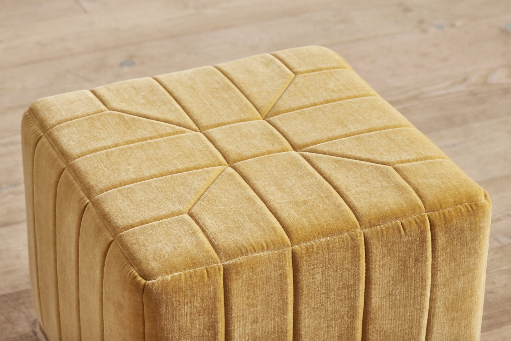 Shown in Customer's Own Material (George Spencer Mustard Velvet) And Natural Oak