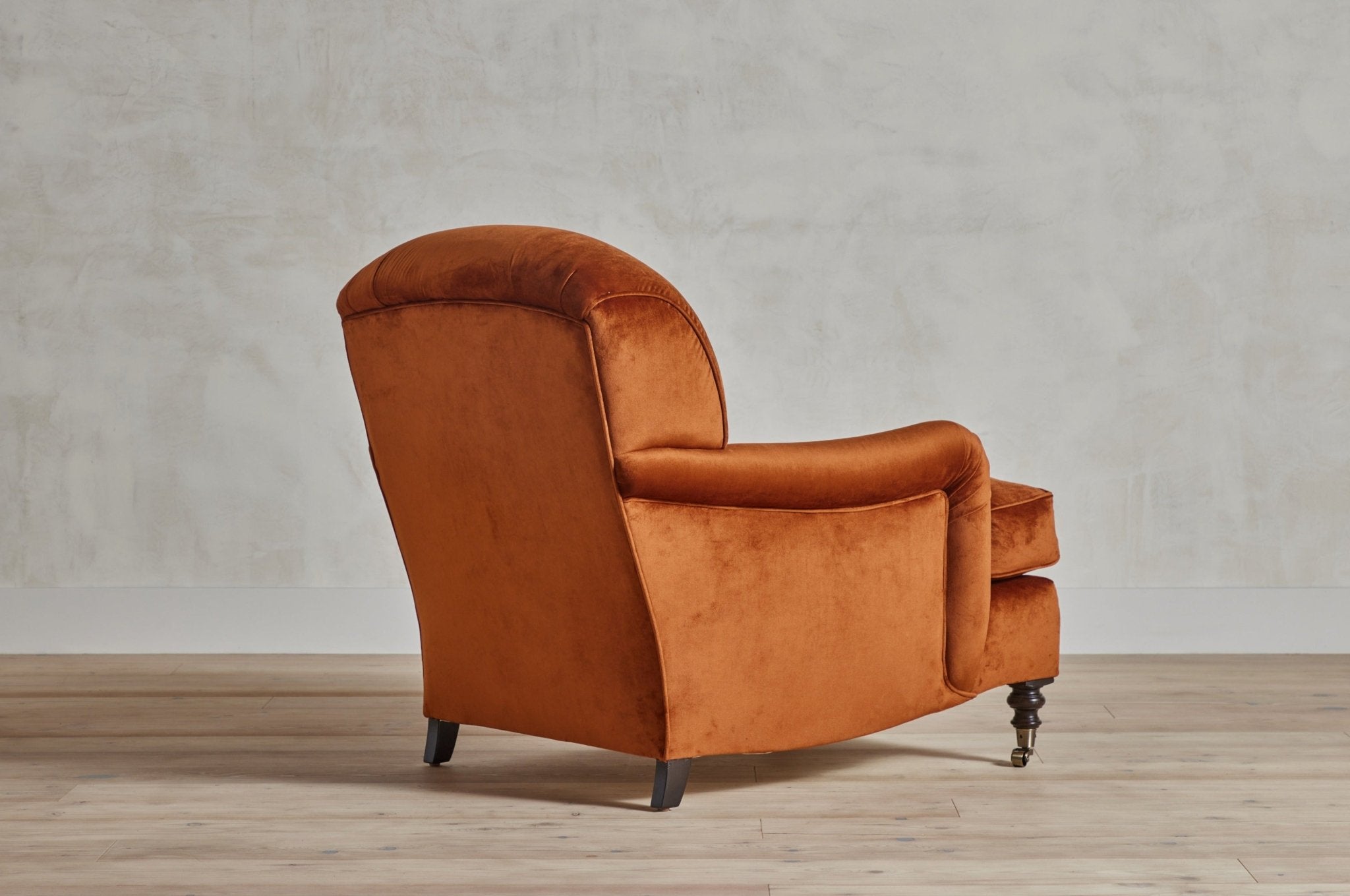 Shown in Customer's Own Material (Zak + Fox Mandragora with Maharam Aria Awning Trim) and Dark Oak, Small Size