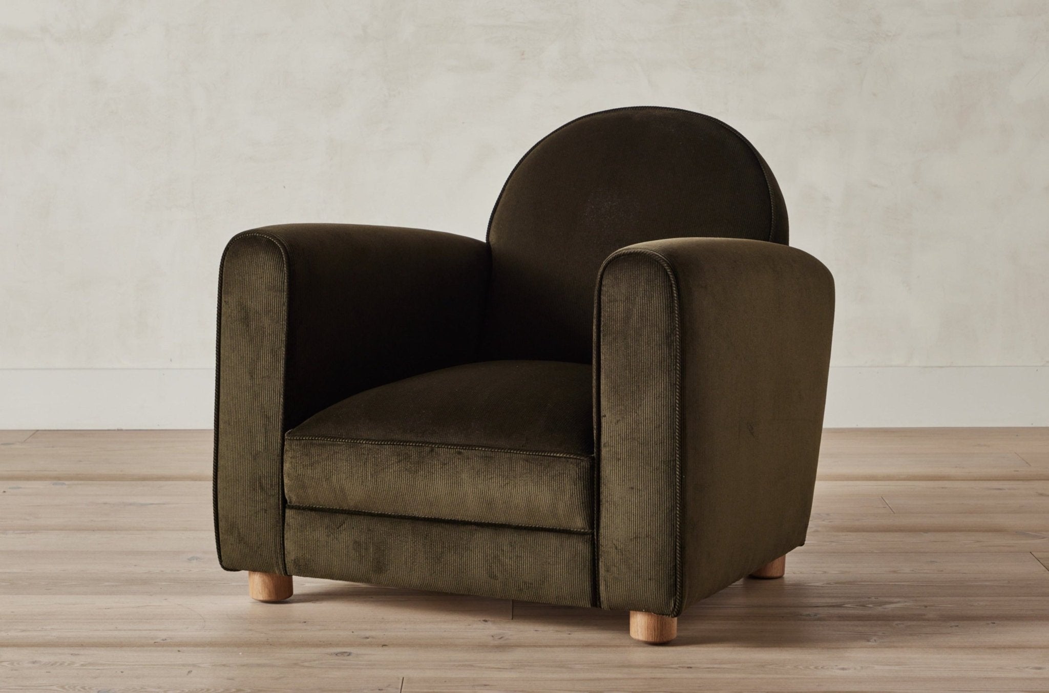 Shown in Holland and Sherry Dark Olive Corduroy and Natural Oak