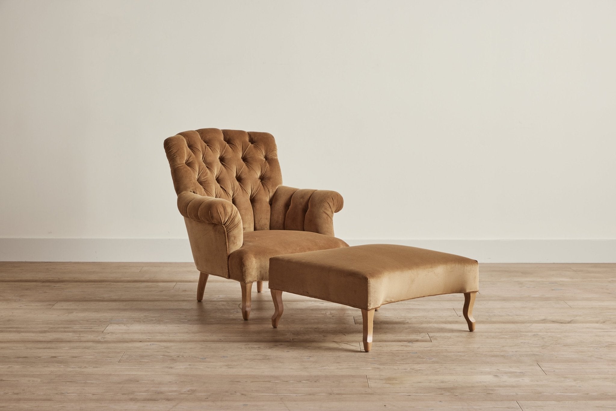 Shown in Holland & Sherry Camel Corduroy and Natural Oak