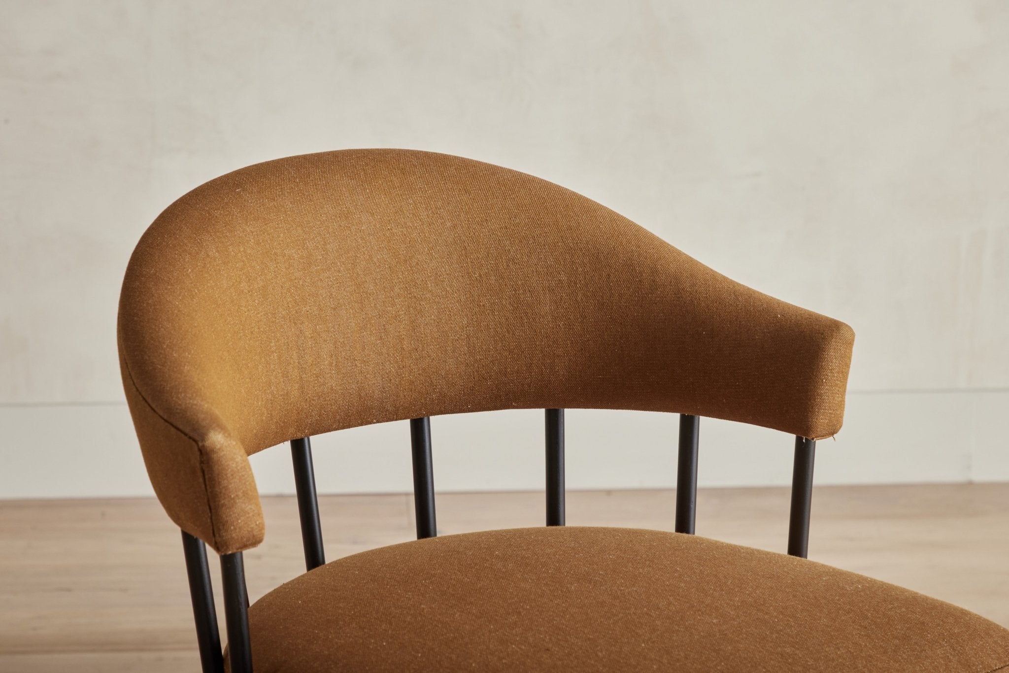 Shown in Customer's Own Material Walnut Twill and Ebony