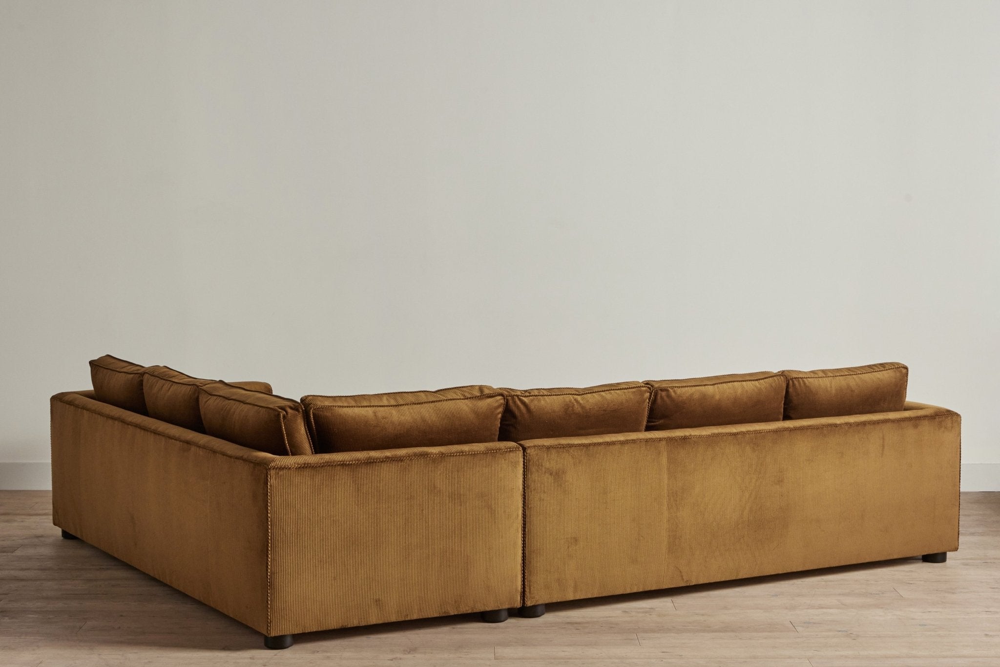 Shown in Nickey Kehoe Holland & Sherry Tempo Bronze Corduroy and Dark Oak, right-facing