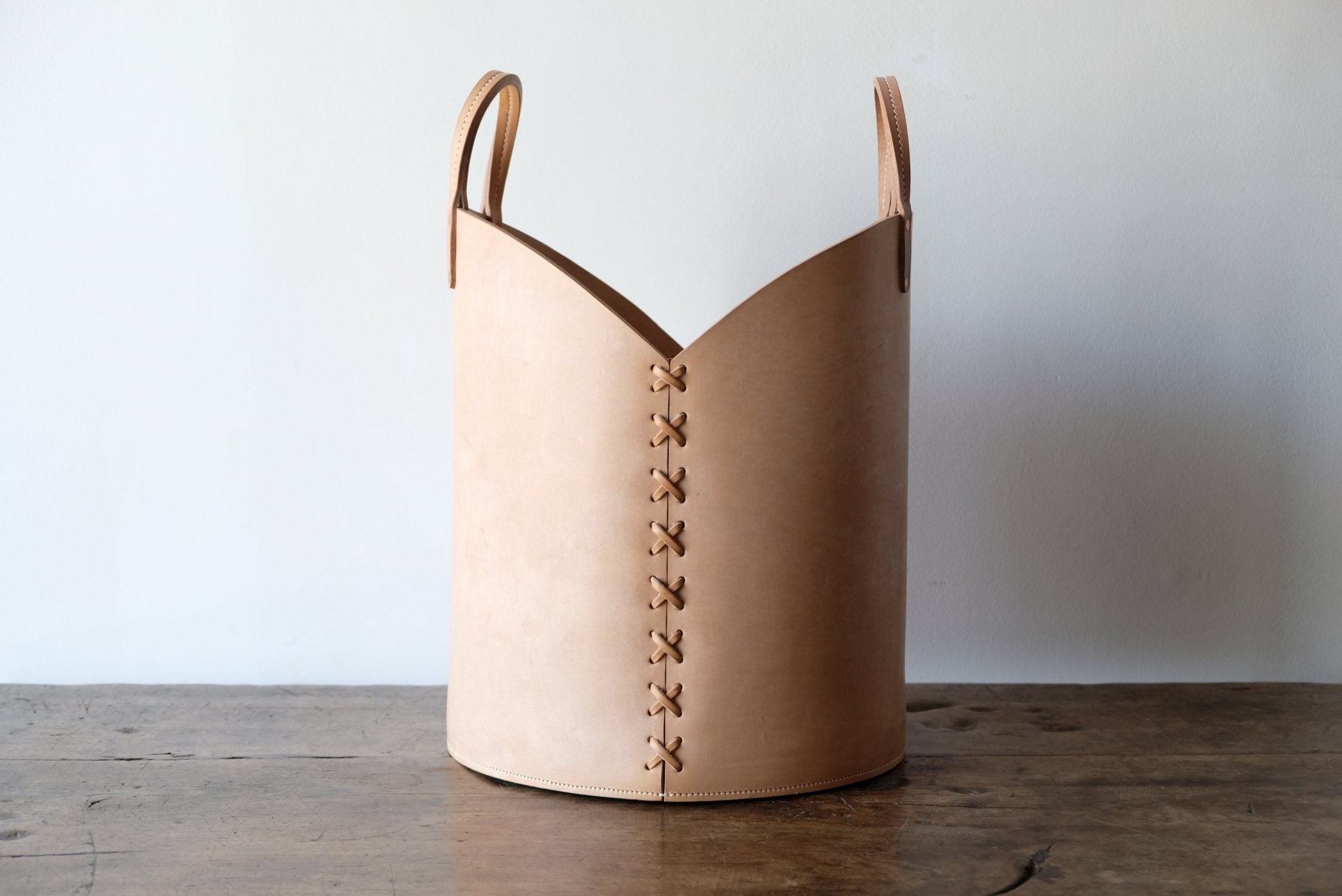 Otis Ingrams, Leather Log Basket in Russet - Nickey Kehoe